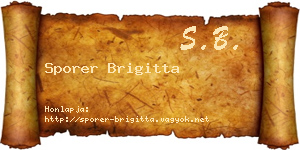 Sporer Brigitta névjegykártya